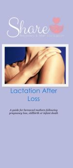 Product Description: A guide for bereaved mothers and lactation following pregnancy loss, stillbirth or infant death.</br></br>25 brochures: $20</br>50 brochures: $40</br>100 brochures: $60</br></br>Please call the office to order a packet of multiple topics - 636-947-6164.</br> Lactation After Loss: Share Informational Brochure