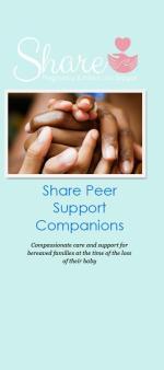 Product Description: An introduction of the peer support companion to parents. A wonderful guide for parents when a peer support program is in place.</br></br>25 brochures: $20</br>50 brochures: $40</br>100 brochures: $60</br></br>Please call the office to order a packet of multiple topics - 636-947-6164.</br> Share Peer Support Companions: Share Informational