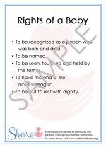Product Description: Rights of a Baby cards. Card measures 5" x 7". Sold in packs of 10 or 25.</br> Rights of a Baby